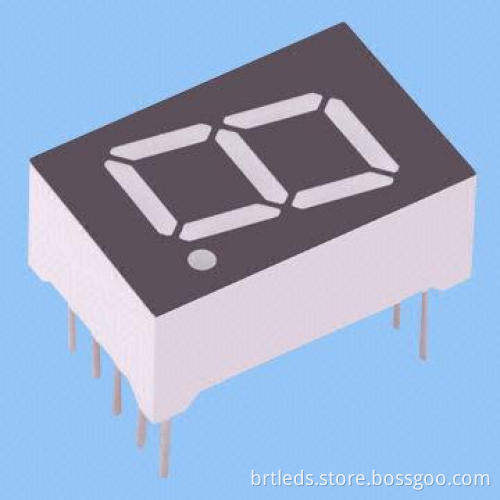 Single-digit 7-segment LED Display, 0.50-inch Red Color, Common Anode, White Segment and Black Face